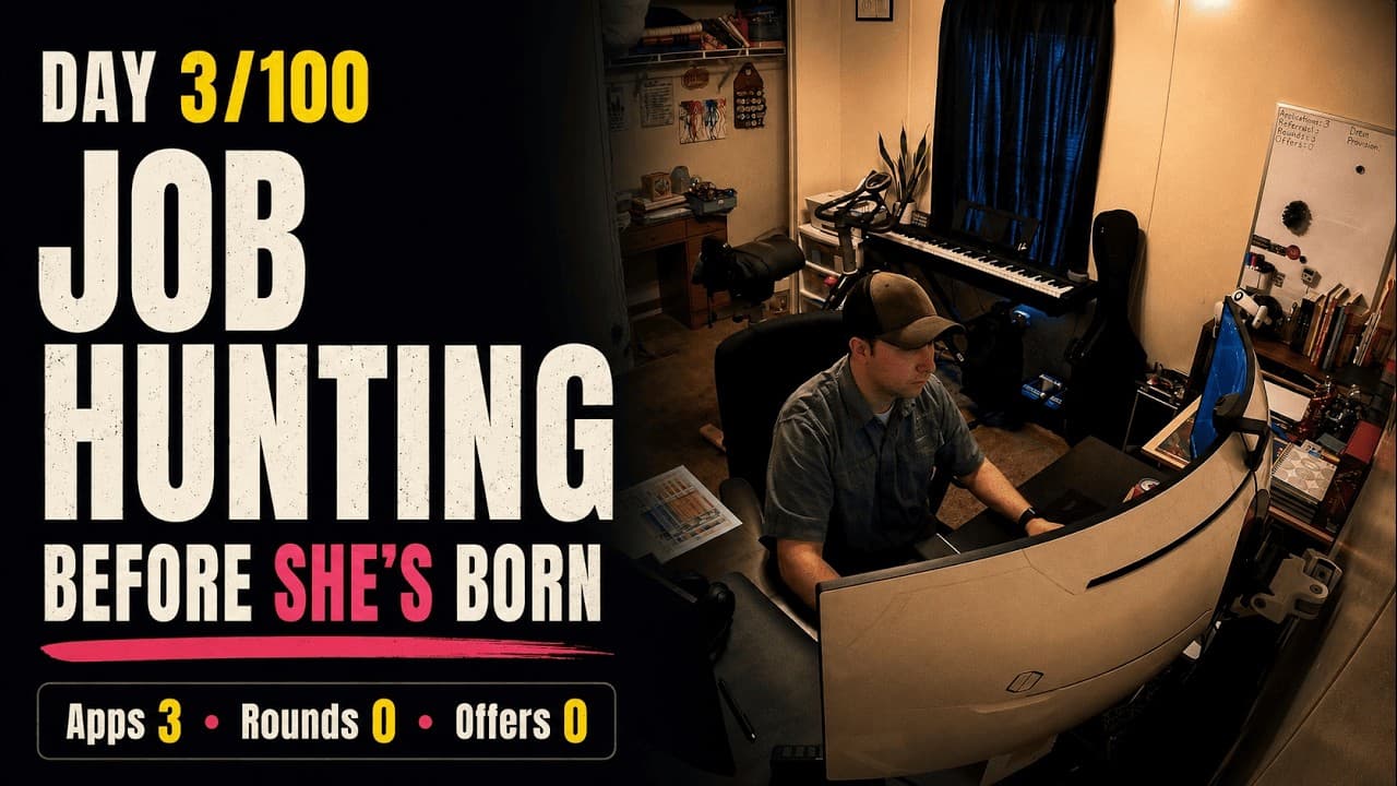 Day 3/100 – Job Hunting Until My Daughter Is Born | Apps 4 · Referrals 0 · Rounds 0 · Offers 0